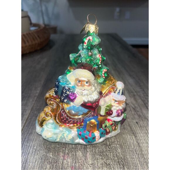Christopher Radko Blown Glass Ornament Trim a Tree-O Santa Tree Sleigh Presents - Picture 1 of 6